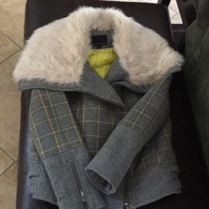 Banana republic moto wool faux fur jacke